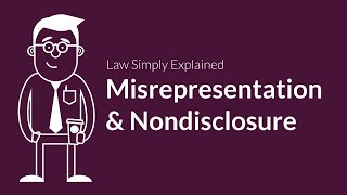 Misrepresentation and Nondisclosure  Contracts  Defenses amp Excuses [upl. by Essilem]