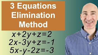 Solving Systems of 3 Equations Elimination [upl. by Alekin]