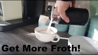 How to Get More Froth from Your Nespresso Coffee Aeroccino  Nespresso tips and help [upl. by Hgielak460]