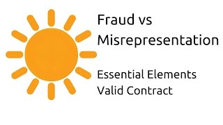 Fraud vs Misrepresentation  Other Essential Elements of a Valid Contract  CA CPT  CS amp CMA [upl. by Alleuol]